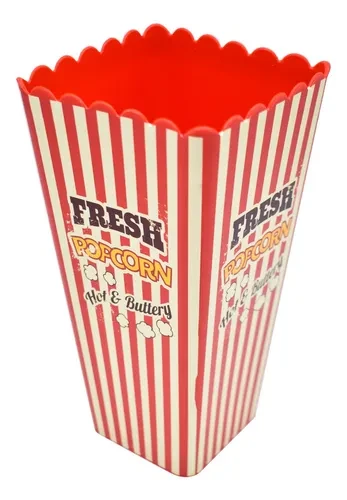 ENVASE P/ POPCORN 7.1X9.9X20CM 723-161966001 ROJO/BLANCO