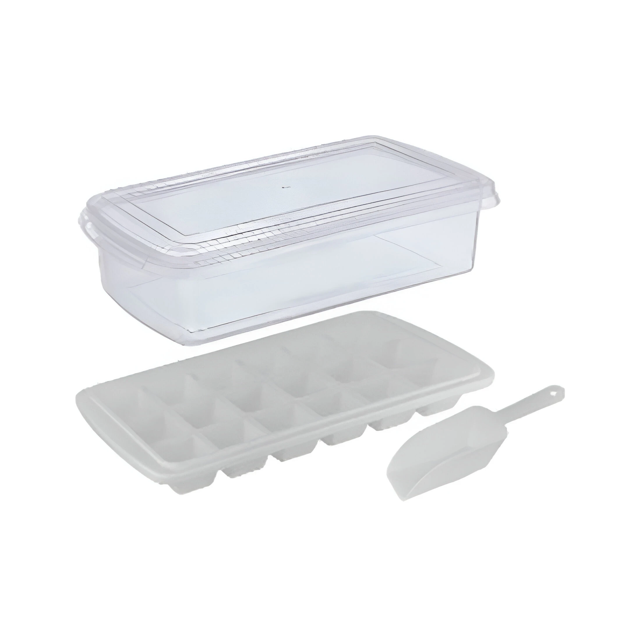 CUBETA P/ HIELO (18CUBOS) 27.5X14X7.5 CM 723-2404056 BLANCO/TRANSPARENTE